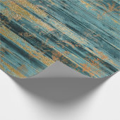 金ゴールドフローラと青素朴木 ラッピングペーパー (角)