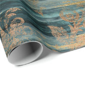 金ゴールドフローラと青素朴木 ラッピングペーパー (ロールコーナー)