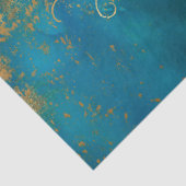 金ゴールドフローラのアウトラインティール(緑がかった色)の緑の切り離し 薄葉紙 (詳細)