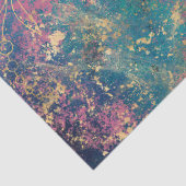 金ゴールドフローラのアウトライン(ピンクのティール(緑がかった色)の分離) 薄葉紙 (詳細)