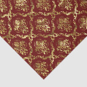 金ゴールドフローラのマスクとカスタムの濃い背景_赤 薄葉紙 (詳細)