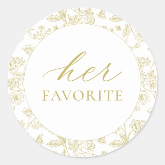 金ゴールドフローラの彼女のお気に入りの好意 ラウンドシール (正面)