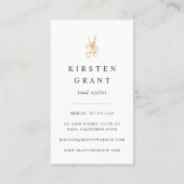 金ゴールドフローラはさみロゴヘアスタイリスト 名刺 (裏面)