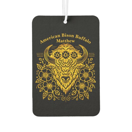 金ゴールドフローラはっきりしたバイソンアートウィズ詳細 カーエアーフレッシュナー (裏面)