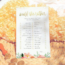 金ゴールドフローラは彼女はむしろブライダルシャワーゲーム