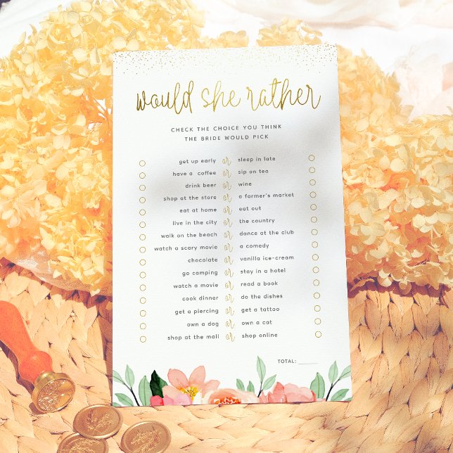 金ゴールドフローラは彼女はむしろブライダルシャワーゲーム (クリエイターアップロード済み)