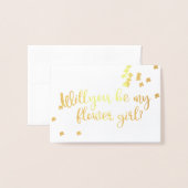 金ゴールドフローラは私の花の女の子の写真 箔カード (封筒付き正面)