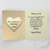 金ゴールドフローラアフリカ系アメリカンアンティ誕生日 カード (内部)