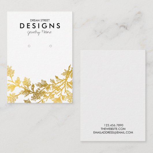 金ゴールドフローライヤリングディスプレイカード 名刺 (正面/裏面)