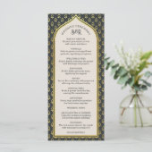 金ゴールドフローラインディアン&ヒンドゥー結婚式 プログラムカード プログラム (スタンド正面)