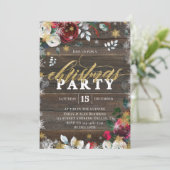 金ゴールドフローラウッドクリスマスパーティの招待状 招待状 (スタンド正面)