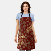 金ゴールドフローラエプロン エプロン (着用した状態)