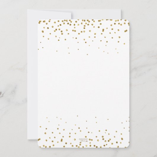 金ゴールドフローラエレガントスイートベビーガールシャワー 招待状 (裏面)