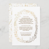 金ゴールドフローラエレガントリース結婚ブーケ詳細 エンクロージャーカード (正面/裏面)