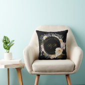 金ゴールドフローラオン黒モノグラム結婚ズ クッション (椅子)