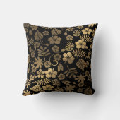 金ゴールドフローラオン黒 クッション (裏面)