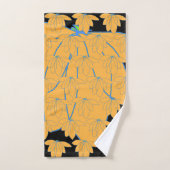 金ゴールドフローラオン黒 バスタオルセット (ハンドタオル)