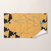 金ゴールドフローラオン黒 バスタオルセット (ハンドタオル)