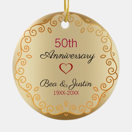 金ゴールドフローラオーナメント セラミックオーナメント (正面)