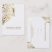 金ゴールドフローラオーナメント 名刺 (正面/裏面)