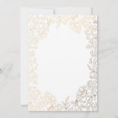 金ゴールドフローラガールフォトバースデーパーティーへの招待 招待状 (裏面)