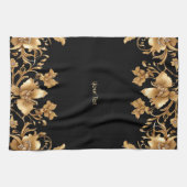 金ゴールドフローラキッチンタオル キッチンタオル (横)