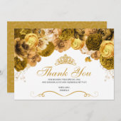 金ゴールドフローラキンセアニェラありがとう サンキューカード (正面/裏面)