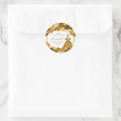 金ゴールドフローラキンセアニェララウンドスティッカー ラウンドシール (バッグ)