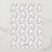 金ゴールドフローラクラシックリースモノグラ結婚ム 箔招待状 (裏面)