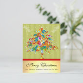 金ゴールドフローラクリスマスツリーと星 シーズンカード (スタンド正面)