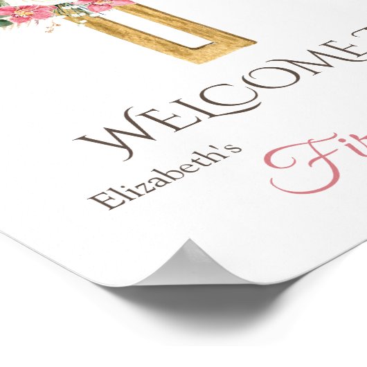 金ゴールドフローラクロストファースト聖餐式 ポスター (角)