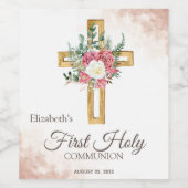 金ゴールドフローラクロスバラ ワインラベル (シングルラベル)