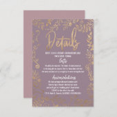 金ゴールドフローラグラデーショングリッターメイヴ薄紫詳細 エンクロージャーカード (正面/裏面)