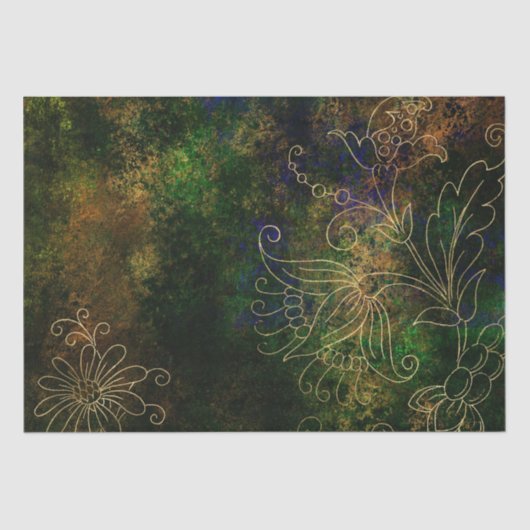 金ゴールドフローラグランジダマスク 薄葉紙 (正面)