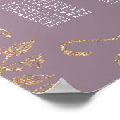 金ゴールドフローラグリッターの薄紫座席表 ポスター (角)