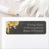 金ゴールドフローラシャルボードビンテージ結婚式 ラベル (インサイチュ)