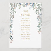 金ゴールドフローラシーティングプランテーブル番号 招待状 (裏面)