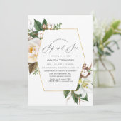 金ゴールドフローラジオメトリックSIPおよび関連項目パーティー 招待状 (スタンド正面)