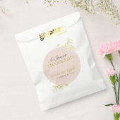 金ゴールドフローラスウィートサンキュー結婚式の引き出物バッグ フェイバーバッグ (封をした状態)