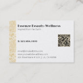 金ゴールドフローラストライプペイズリーの背景(白) 名刺 (裏面)