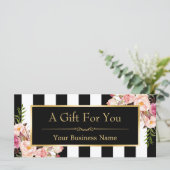 金ゴールドフローラストライプ白黒贈与証 (スタンド正面)