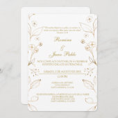 金ゴールドフローラスペインの結婚式招待状 招待状 (正面/裏面)
