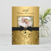 金ゴールドフローラスワールフォト50周年記念招待状 招待状 (スタンド正面)