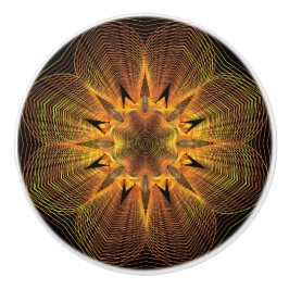 金ゴールドフローラセラミック家具キャビネットノブ セラミックノブ