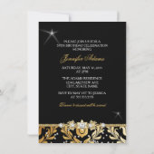 金ゴールドフローラダイヤモンドダマスク50と素晴らしい 招待状 (裏面)