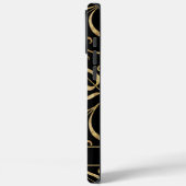 金ゴールドフローラダマスクスンフラワークラスブラックフォークアート Case-Mate iPhoneケース (裏面 / 左)