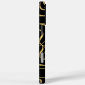 金ゴールドフローラダマスクスンフラワークラスブラックフォークアート Case-Mate iPhoneケース (裏面 / 右)