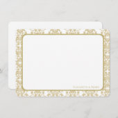 金ゴールドフローラダマスクフラットサンキュー サンキューカード (正面/裏面)