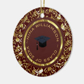 金ゴールドフローラダマスク及びキャップ セラミックオーナメント (左)