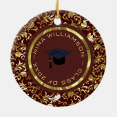 金ゴールドフローラダマスク及びキャップ セラミックオーナメント (裏面)